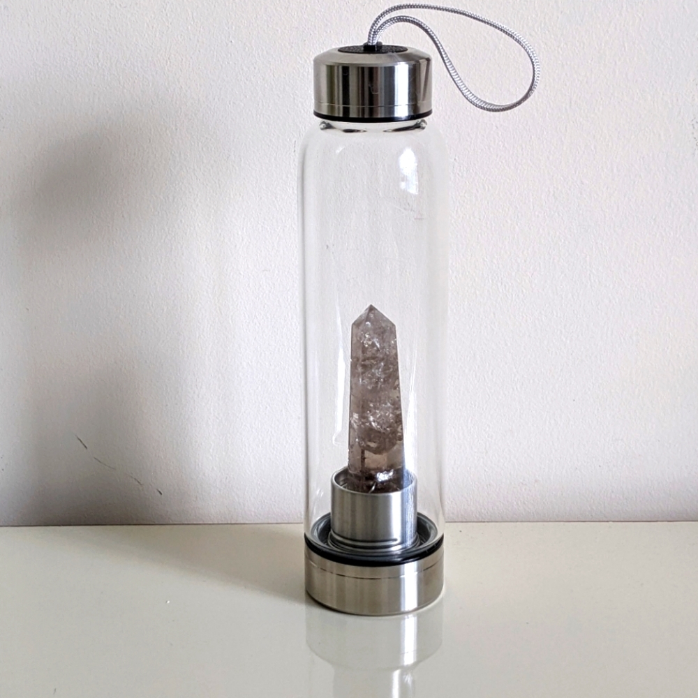 Glacce - Crystal Water Bottle (Smokey Quartz)